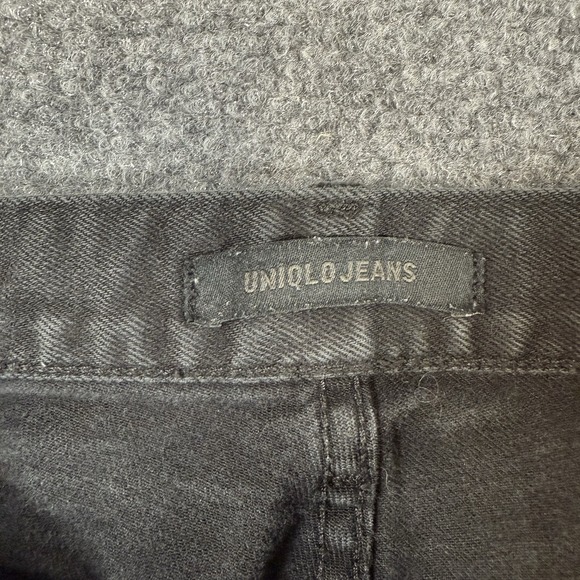 Uniqlo Selvedge Jeans Mens 32x32 (Fits 32x28) Black Slim Straight Stretch‎ Denim - Picture 7 of 15